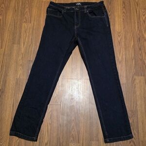 Billabong Slim Straight Jeans Mens W33 Dark Blue Denim Skate Surf Casual D98